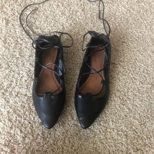 Black lace up sandals